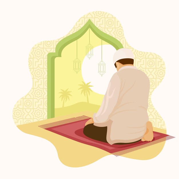 손으로 그린 평면 디자인 salat 그림