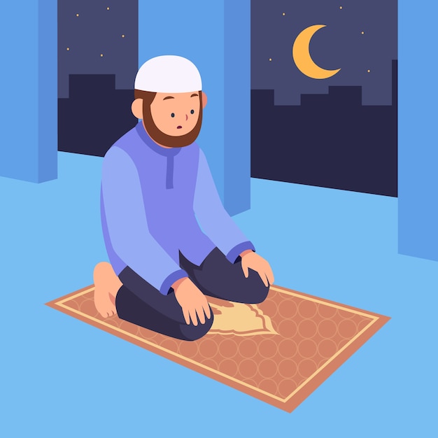 손으로 그린 평면 디자인 salat 그림