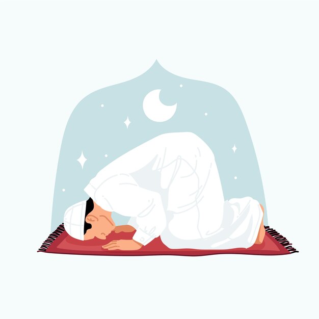 손으로 그린 평면 디자인 salat 그림