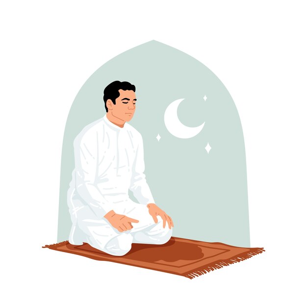 손으로 그린 평면 디자인 salat 그림