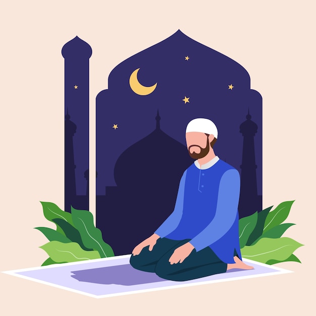 손으로 그린 평면 디자인 salat 그림