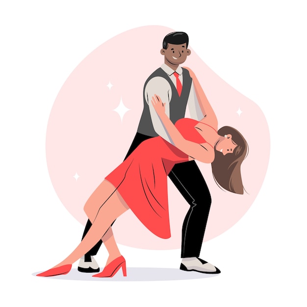 Hand drawn flat design salsa illustration