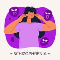 Vettore gratuito illustrazione di schizofrenia design piatto disegnato a mano