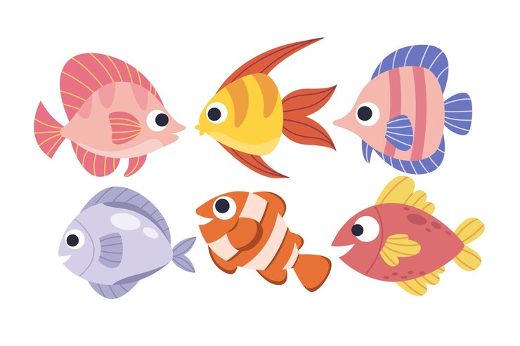 Free Vector hand drawn flat design sea animals collection