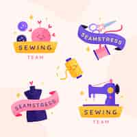 Free vector hand drawn flat design seamstress template