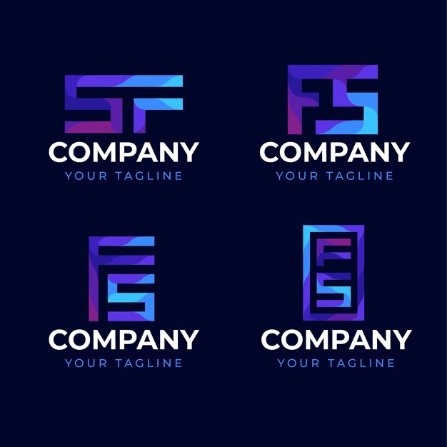 Hand drawn flat design sf or fs logo