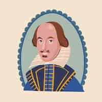 Free vector hand drawn flat design shakespeare illustration