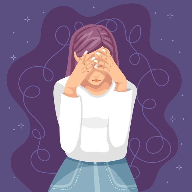 hand drawn flat design shame illustration