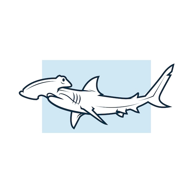 Free vector hand drawn flat design shark outline