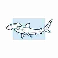 Free vector hand drawn flat design shark outline