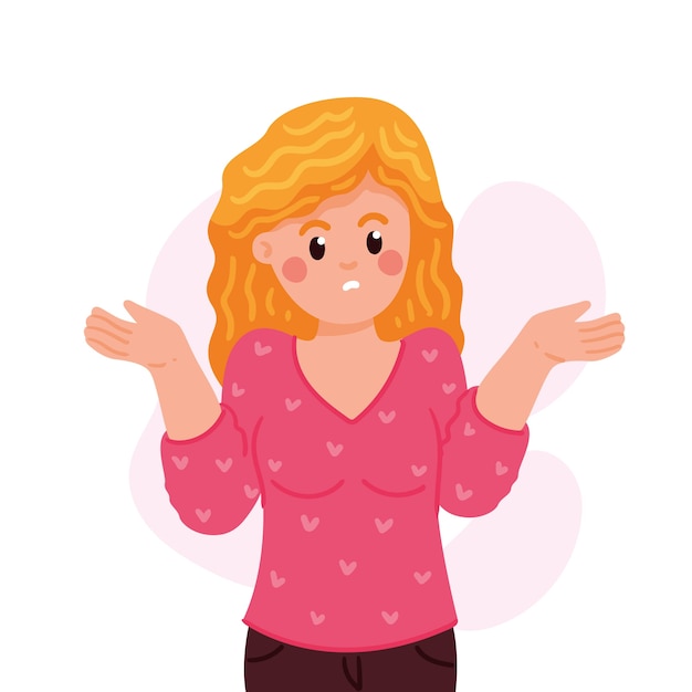 Free vector hand drawn flat design shrug illustration