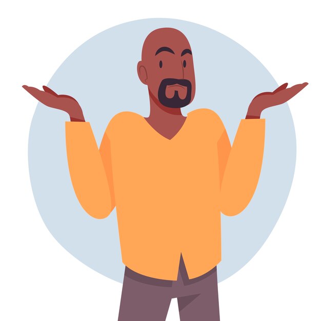 Hand drawn flat design shrug illustration