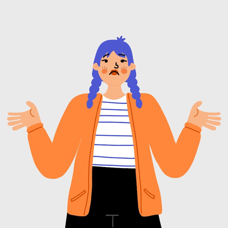 Free Vector hand drawn flat design shrug illustration