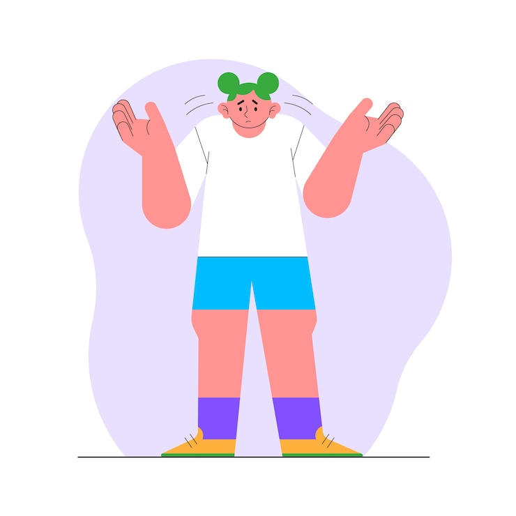 Free Vector hand drawn flat design shrug illustration