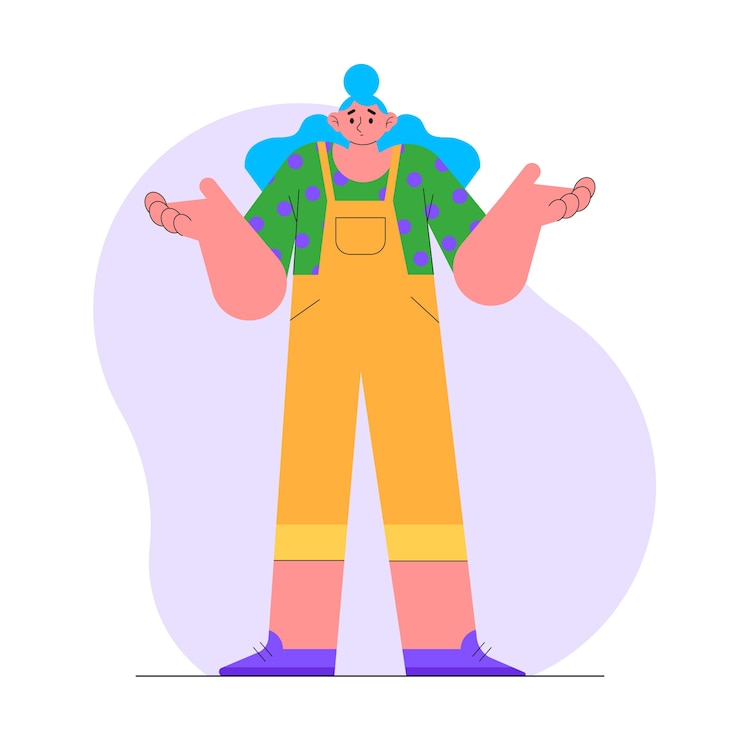 Free Vector hand drawn flat design shrug illustration