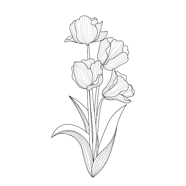 Free Vector | Hand drawn flower silhouettes illustration