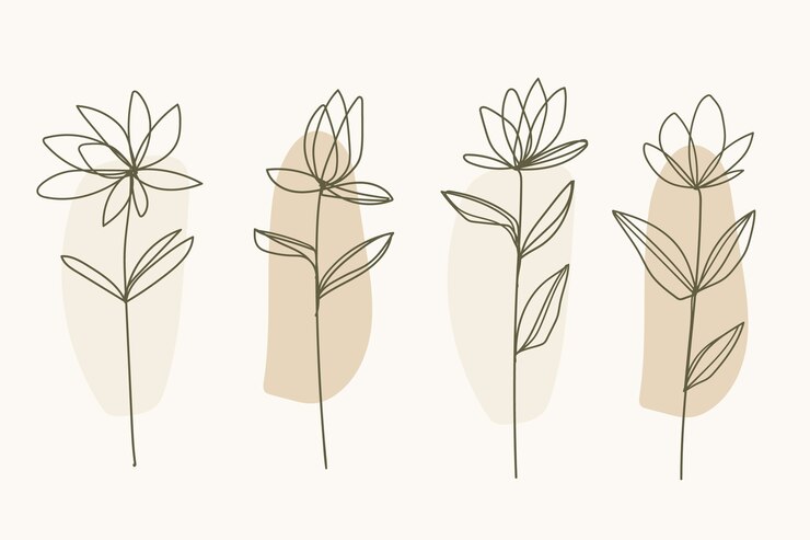 Free Vector hand drawn flat design simple flower outline