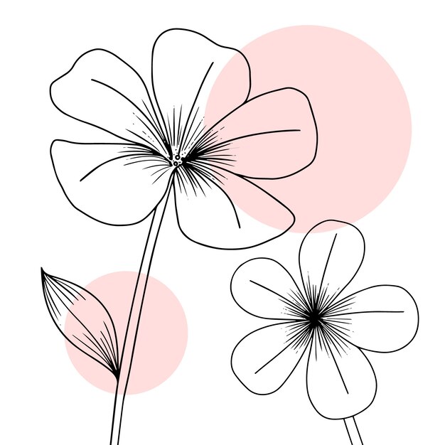 Hand drawn flat design simple flower outline