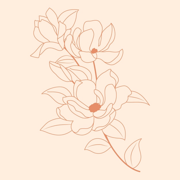 Free vector hand drawn flat design simple flower outline