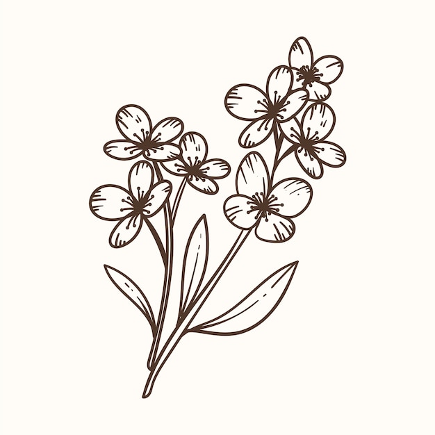 Free vector hand drawn flat design simple flower outline