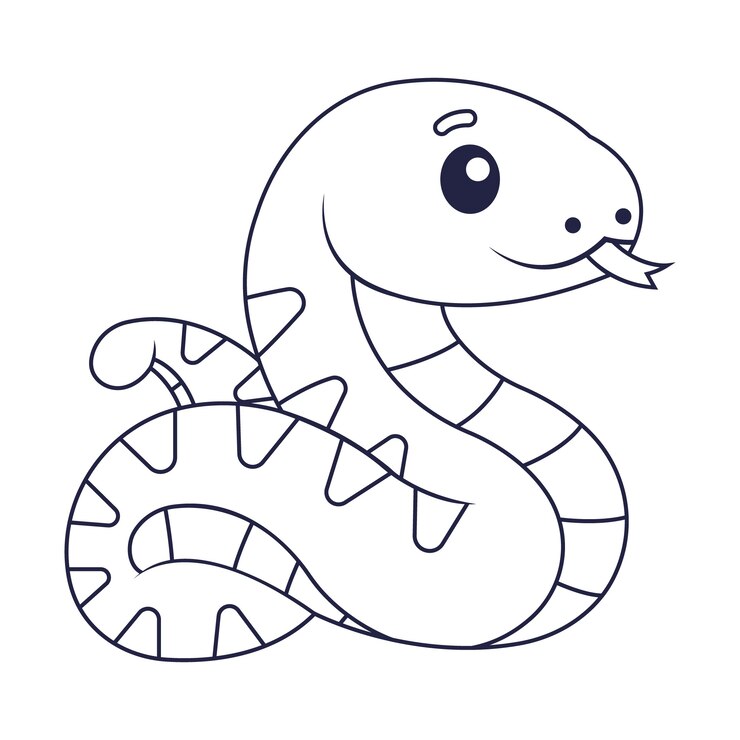 Free Vector hand drawn flat design snake outline