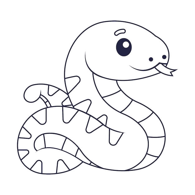 Hand drawn flat design snake outline