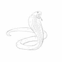 Vettore gratuito contorno serpente design piatto disegnato a mano