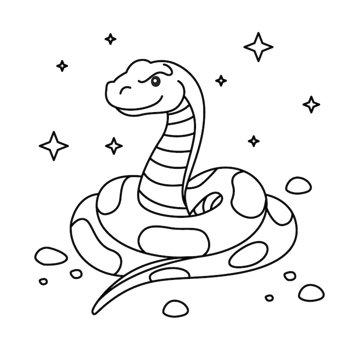 Free Vector hand drawn flat design snake outline