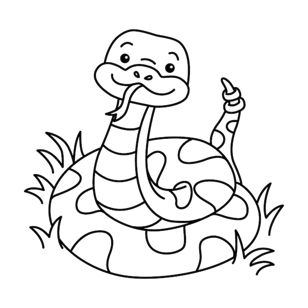 Hand drawn flat design snake outline