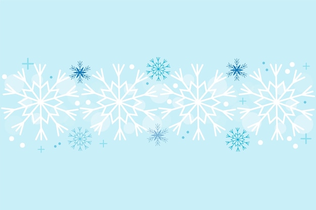 Free vector hand drawn flat design snowflake border