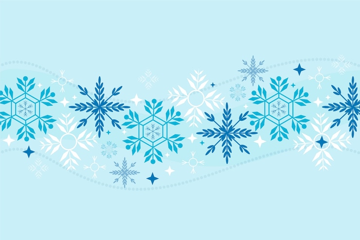 Free Vector hand drawn flat design snowflake border