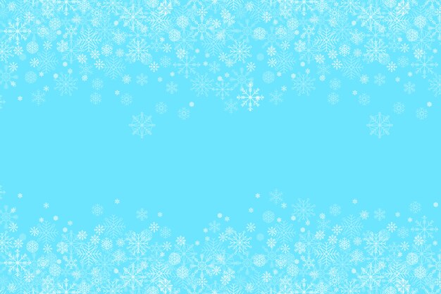 Hand drawn flat design snowflake border