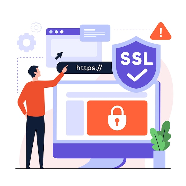 Free vector hand drawn flat design ssl illustration