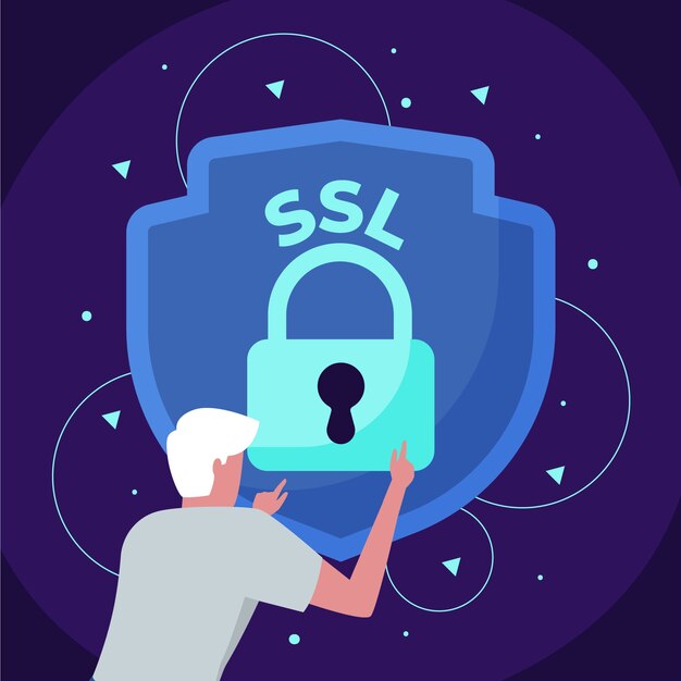 Vettore gratuito illustrazione ssl design piatto disegnato a mano