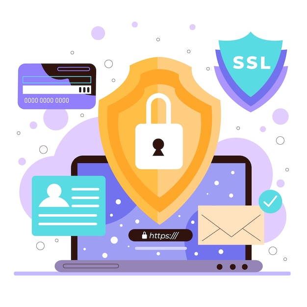 Free vector hand drawn flat design ssl illustration