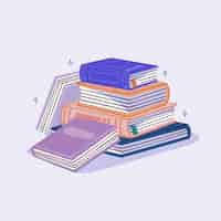 Free vector hand drawn flat design stack of books illustration