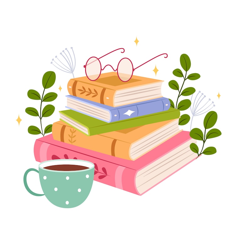 Free Vector hand drawn flat design stack of books