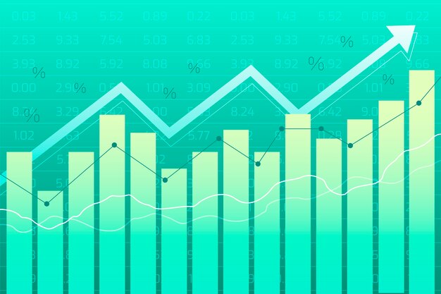 Hand drawn flat design stock market concept