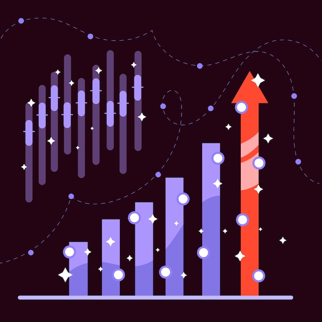 Free vector hand drawn flat design stock market concept