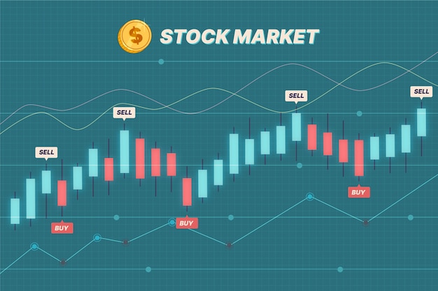 Free vector hand drawn flat design stock market concept