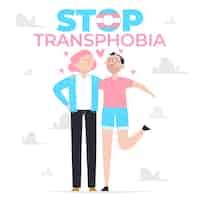 Free vector hand drawn flat design stop transphobia concept