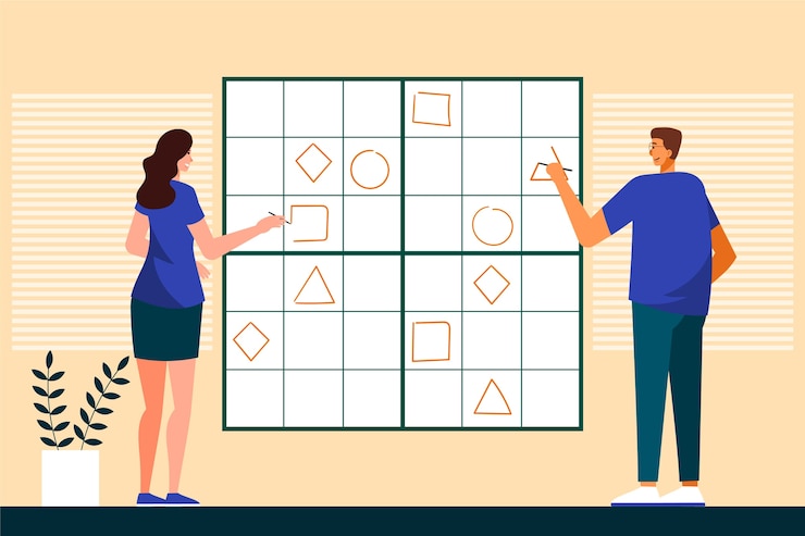 Free Vector hand drawn flat design sudoku game design