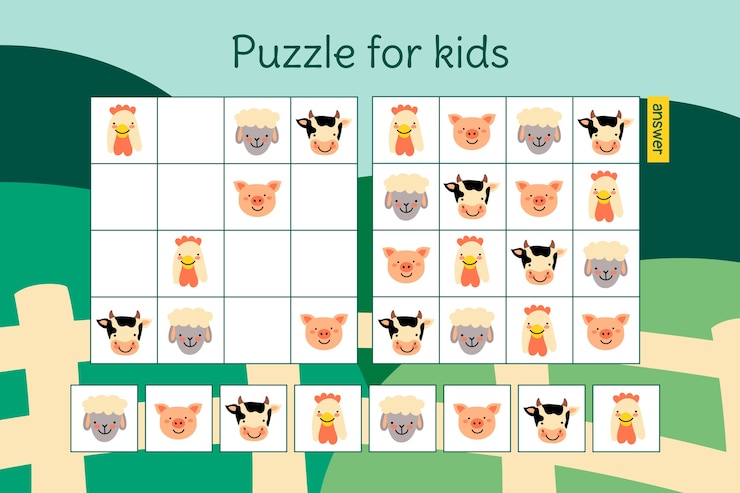 Free Vector hand drawn flat design sudoku game