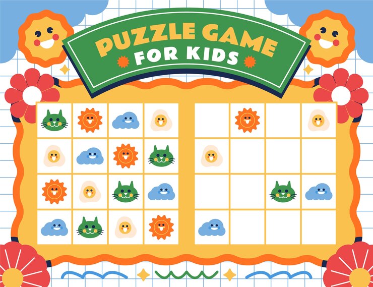 Free Vector hand drawn flat design sudoku template