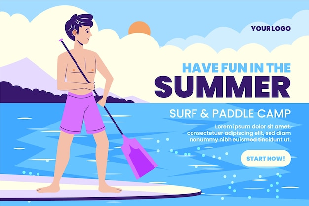 Free vector hand drawn flat design sup lessons templates