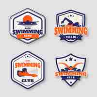 Free vector hand drawn flat design swimming logo