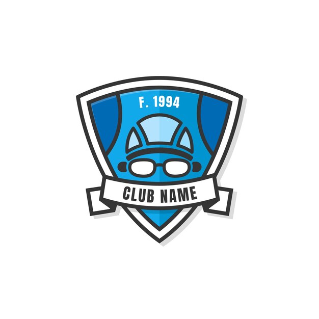 Hand drawn flat design swimming logo