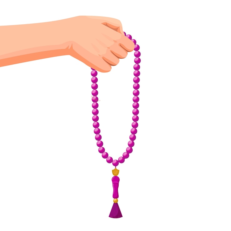 Free Vector hand drawn flat design tasbih illustration