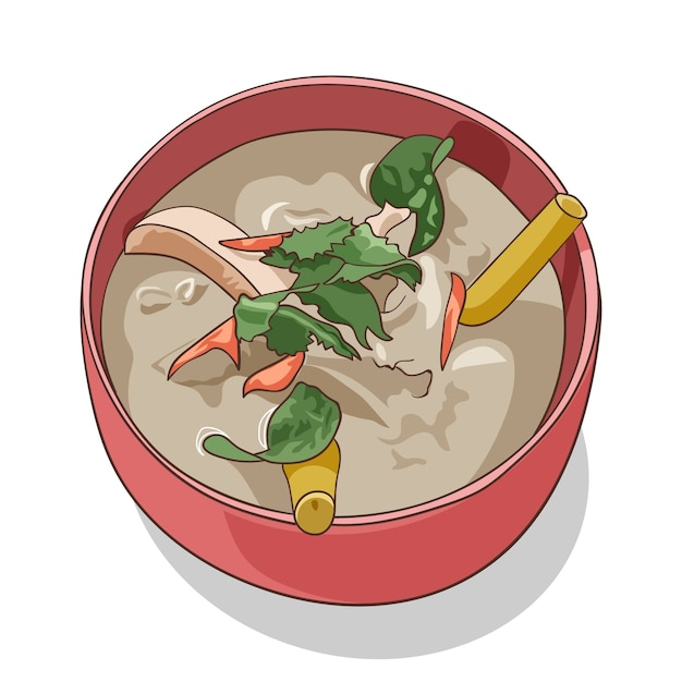 Бесплатное векторное изображение Нарисованная рукой иллюстрация тайской еды плоского дизайна