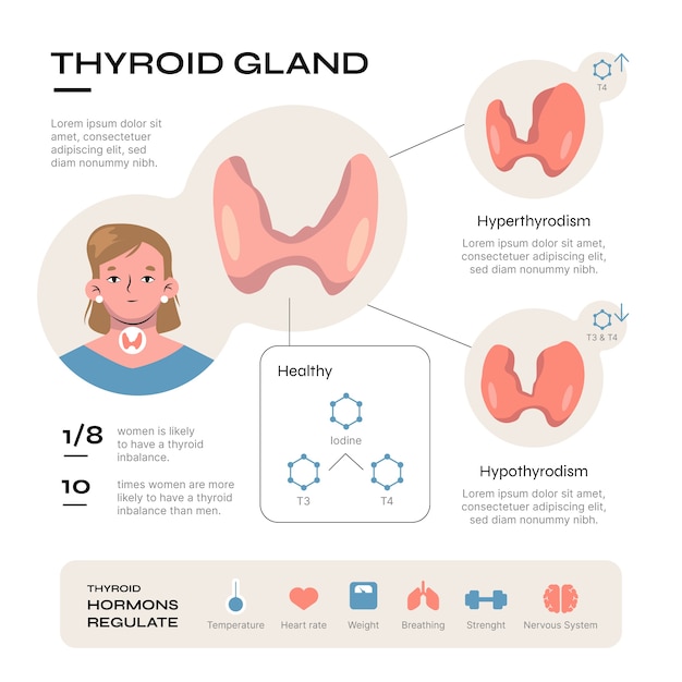 Free vector hand drawn flat design thyroid infographic